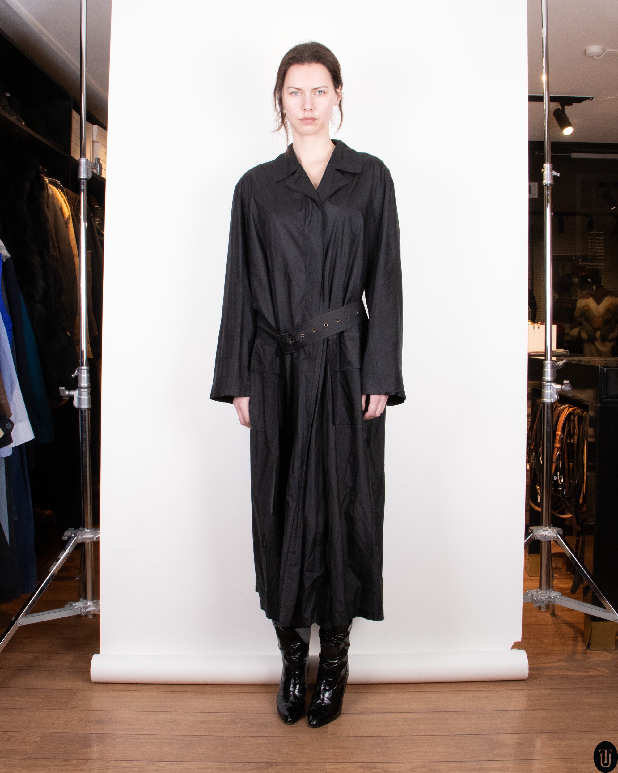 80's Jil Sander Silk Trench Coat M