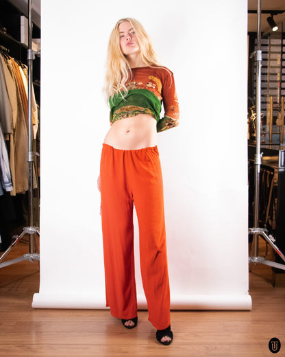 00's Jean Paul Gaultier Orange Cotton Trousers L