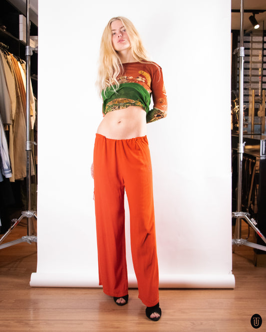 00's Jean Paul Gaultier Orange Cotton Trousers L