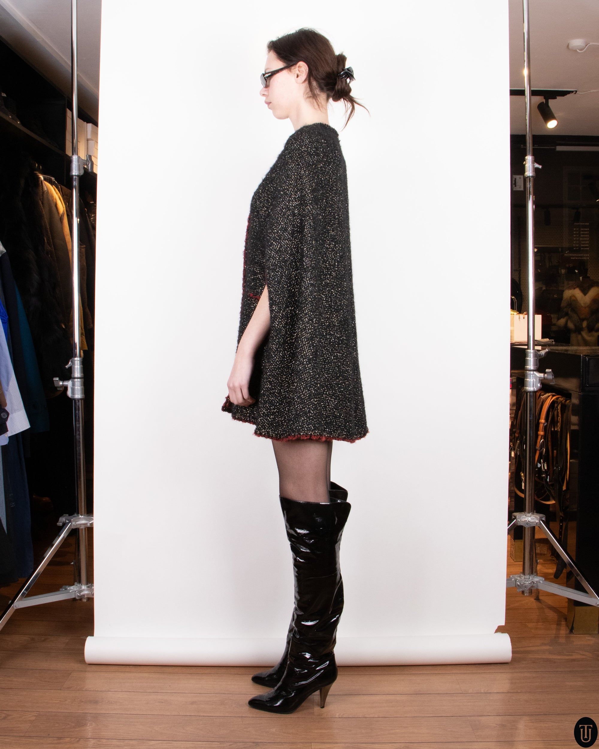 FW11 Chanel Metallic Tweed Cape M