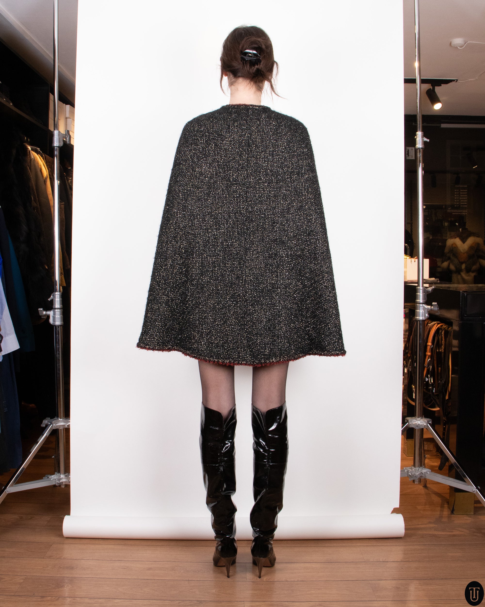 FW11 Chanel Metallic Tweed Cape M