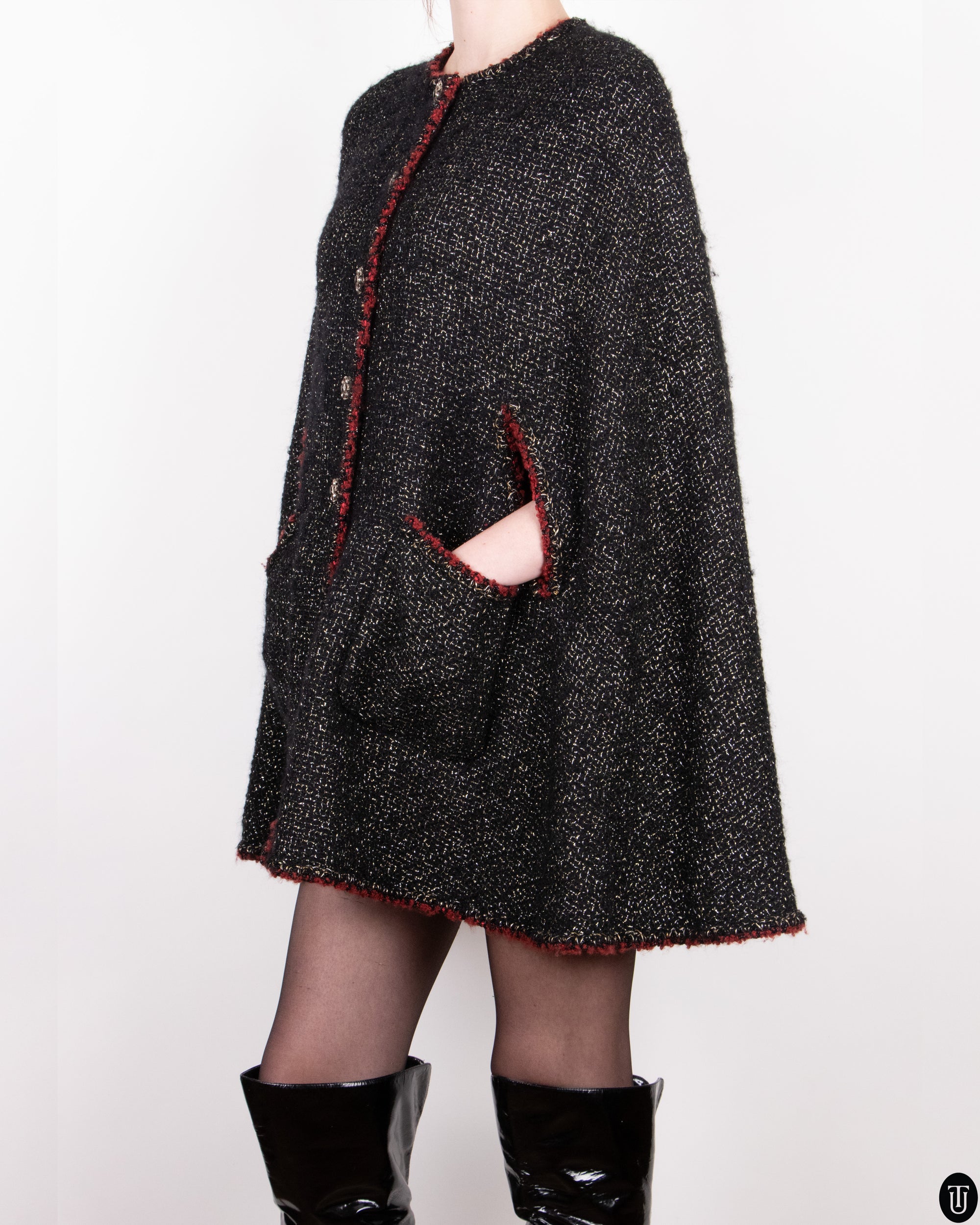 FW11 Chanel Metallic Tweed Cape M