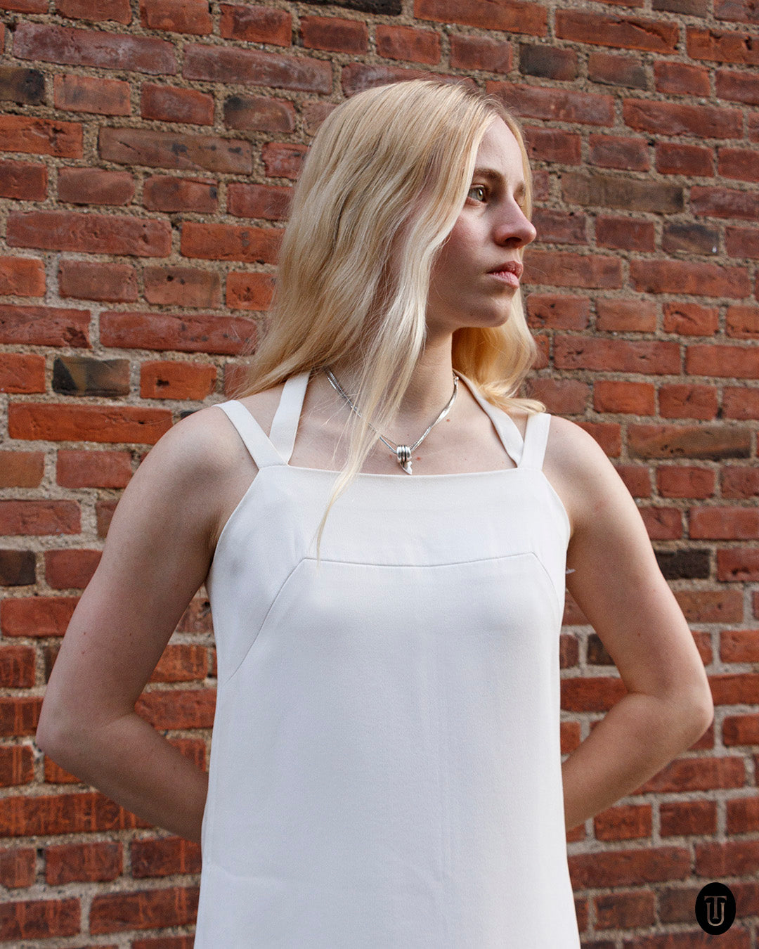 A Chloé  by Karl Lagerfeld A-shaped white mini dress S