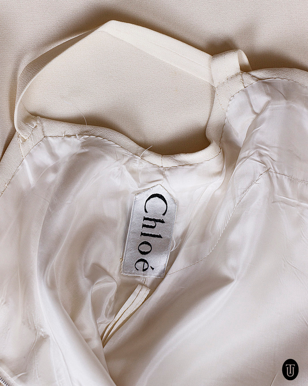 A Chloé  by Karl Lagerfeld A-shaped white mini dress S