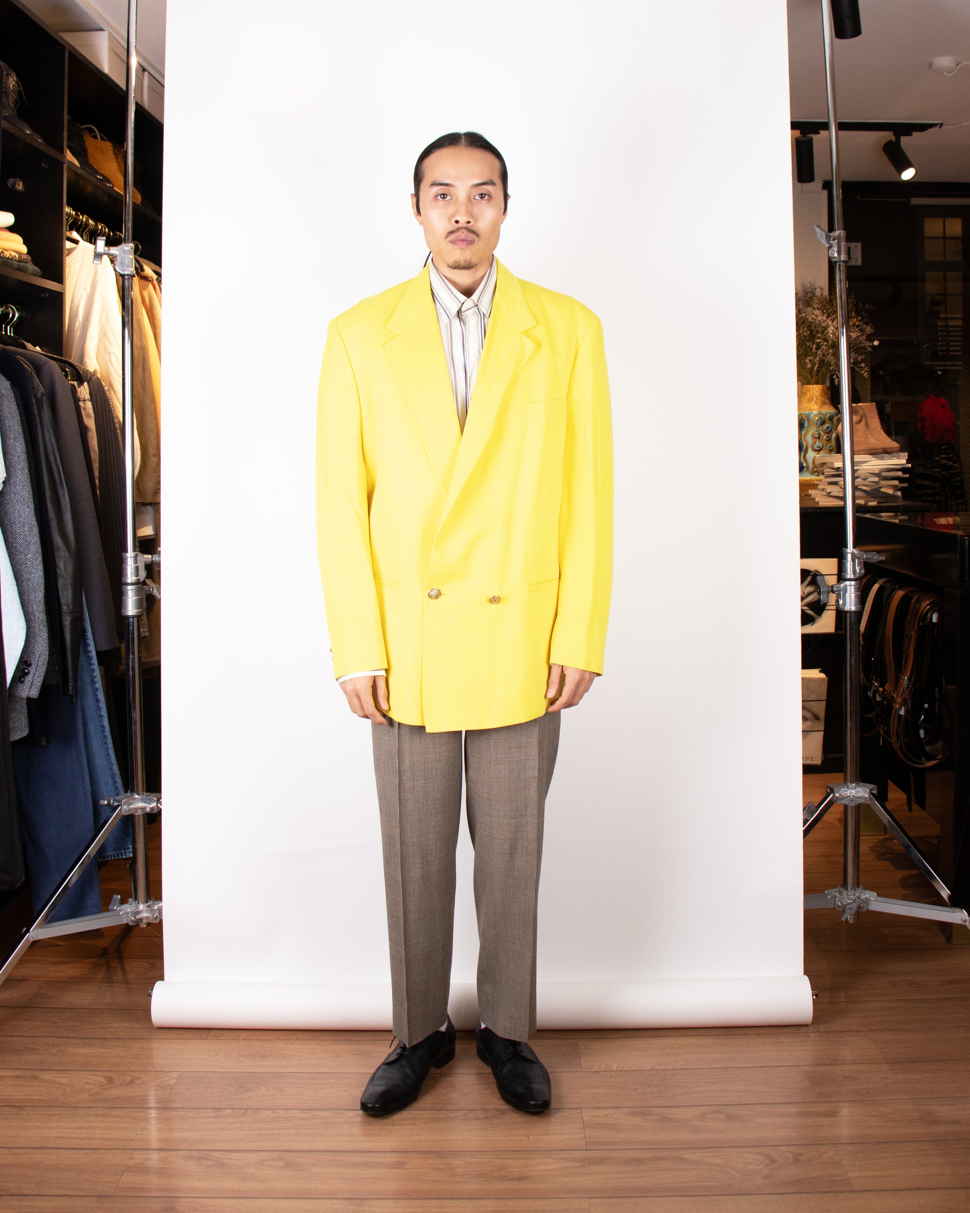 90s Versus Gianni Versace Yellow Blazer XL