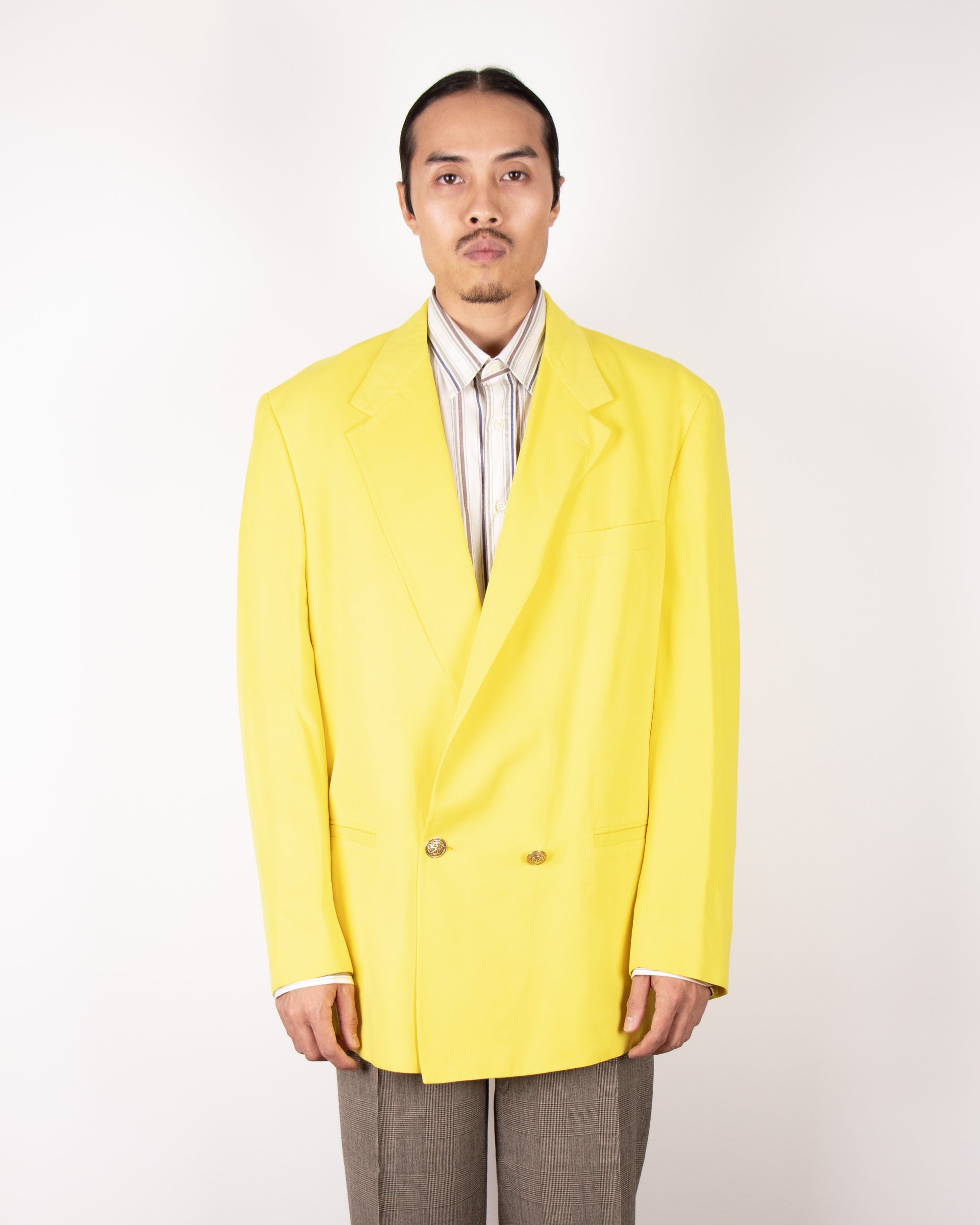 90s Versus Gianni Versace Yellow Blazer XL