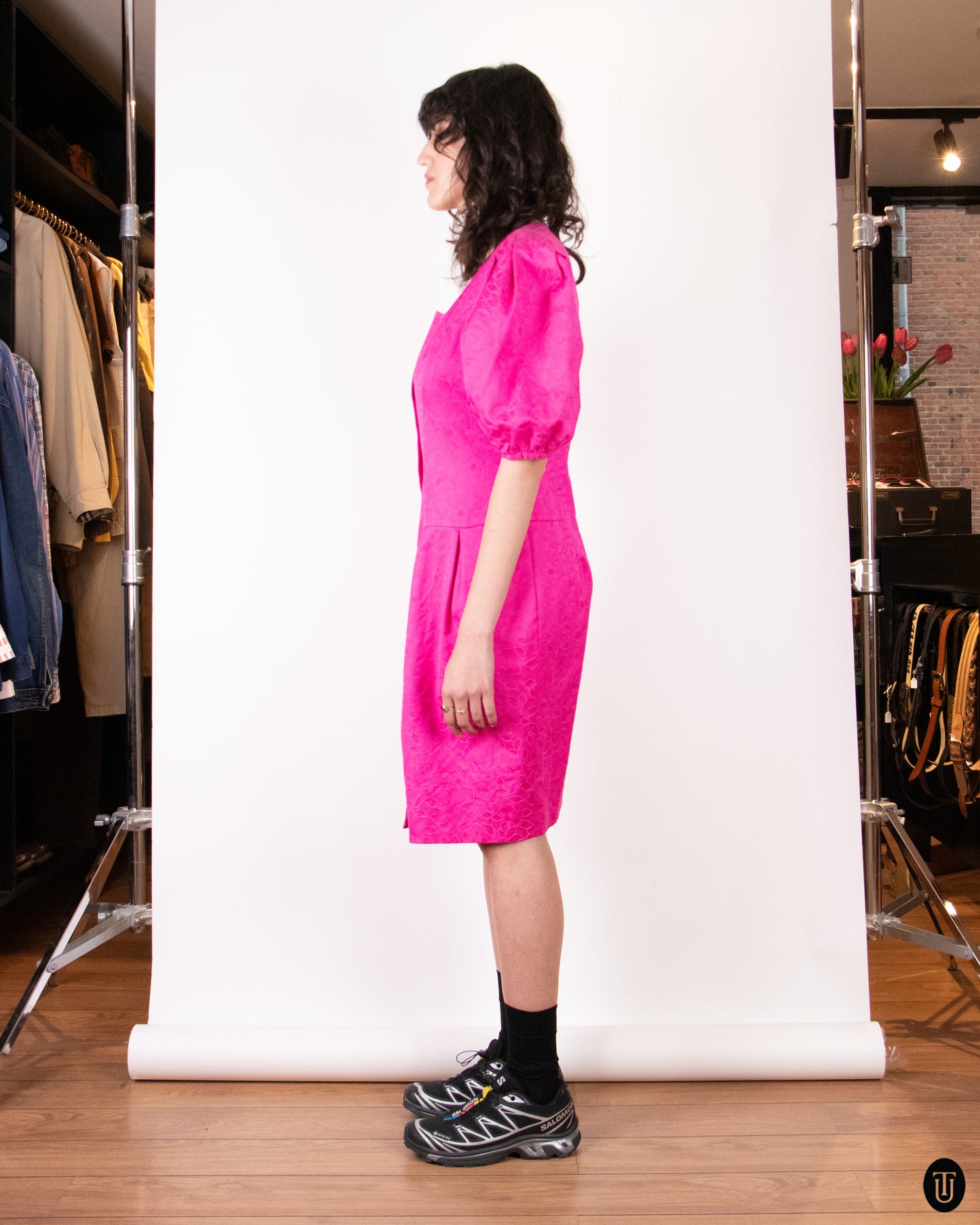 70's Guy Laroche Pink Statement Dress L
