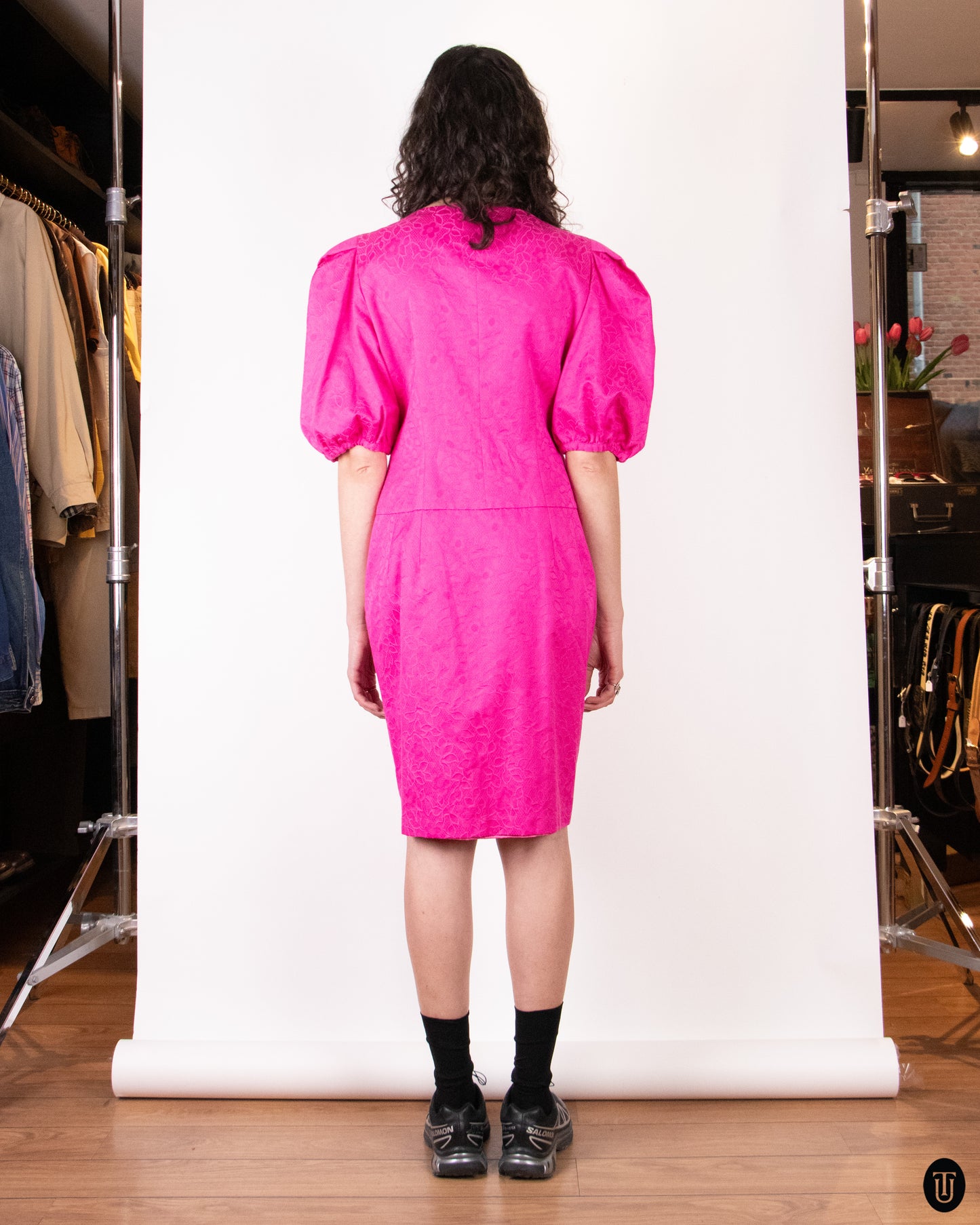 70's Guy Laroche Pink Statement Dress L