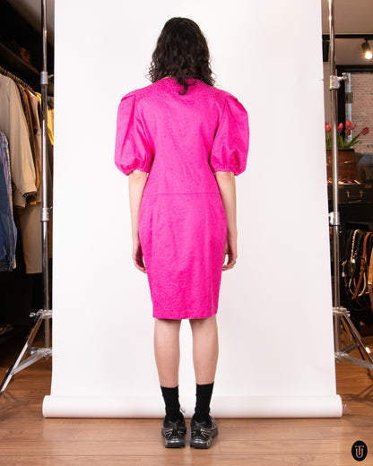 70's Guy Laroche Pink Statement Dress L