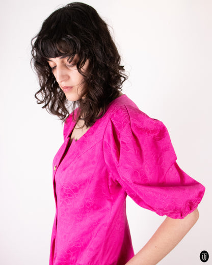 70's Guy Laroche Pink Statement Dress L
