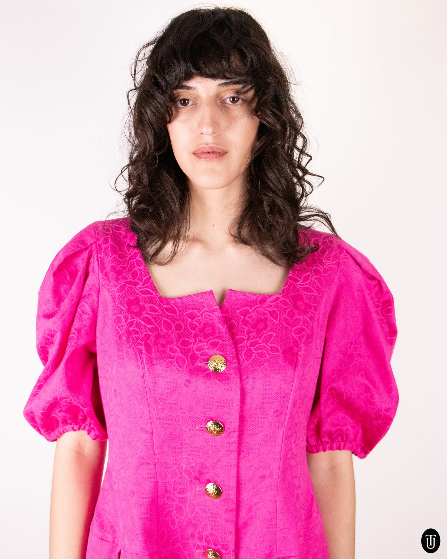 70's Guy Laroche Pink Statement Dress L