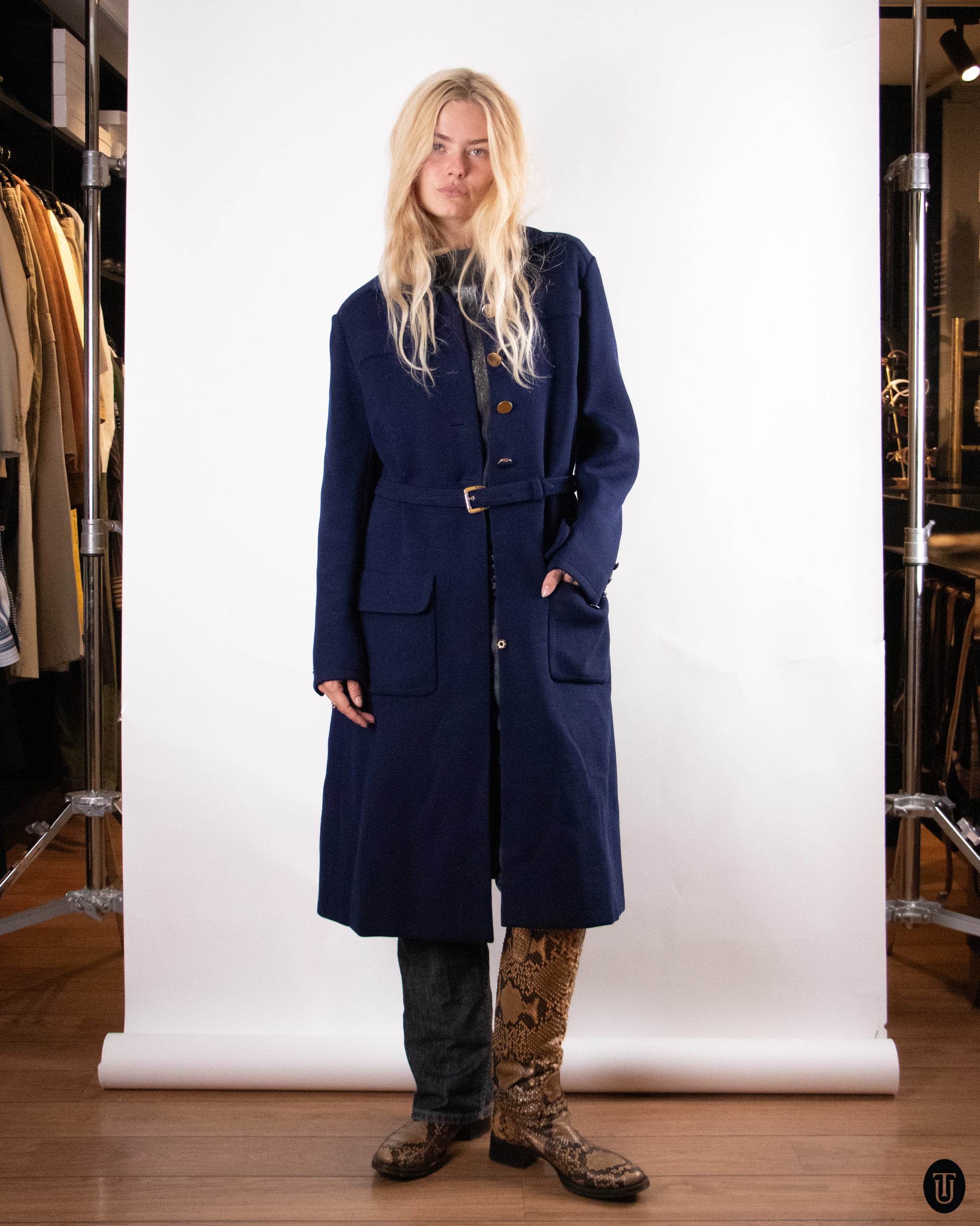 70's Hermes Utilitarian Wool Coat M