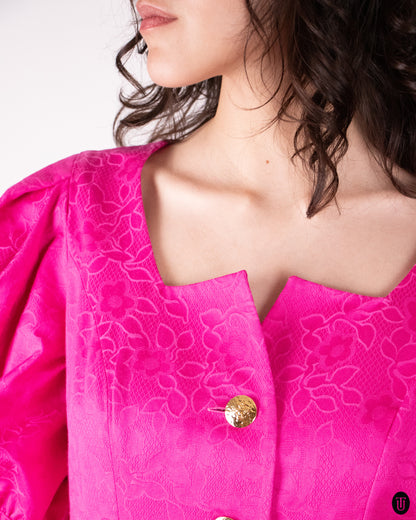 70's Guy Laroche Pink Statement Dress L