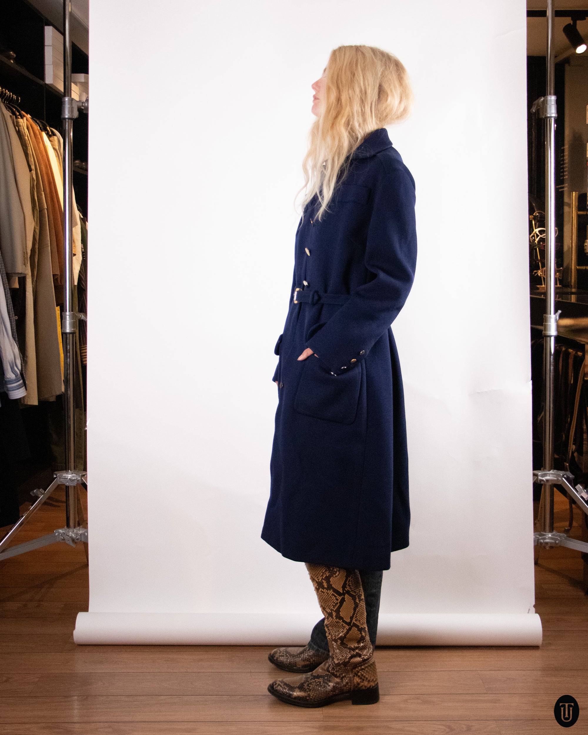 70's Hermes Utilitarian Wool Coat M