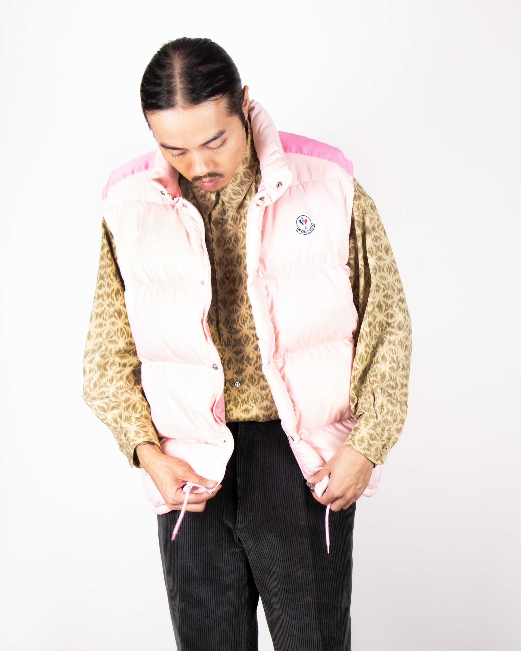 80s Pink Moncler Jacket with detachable sleeves M