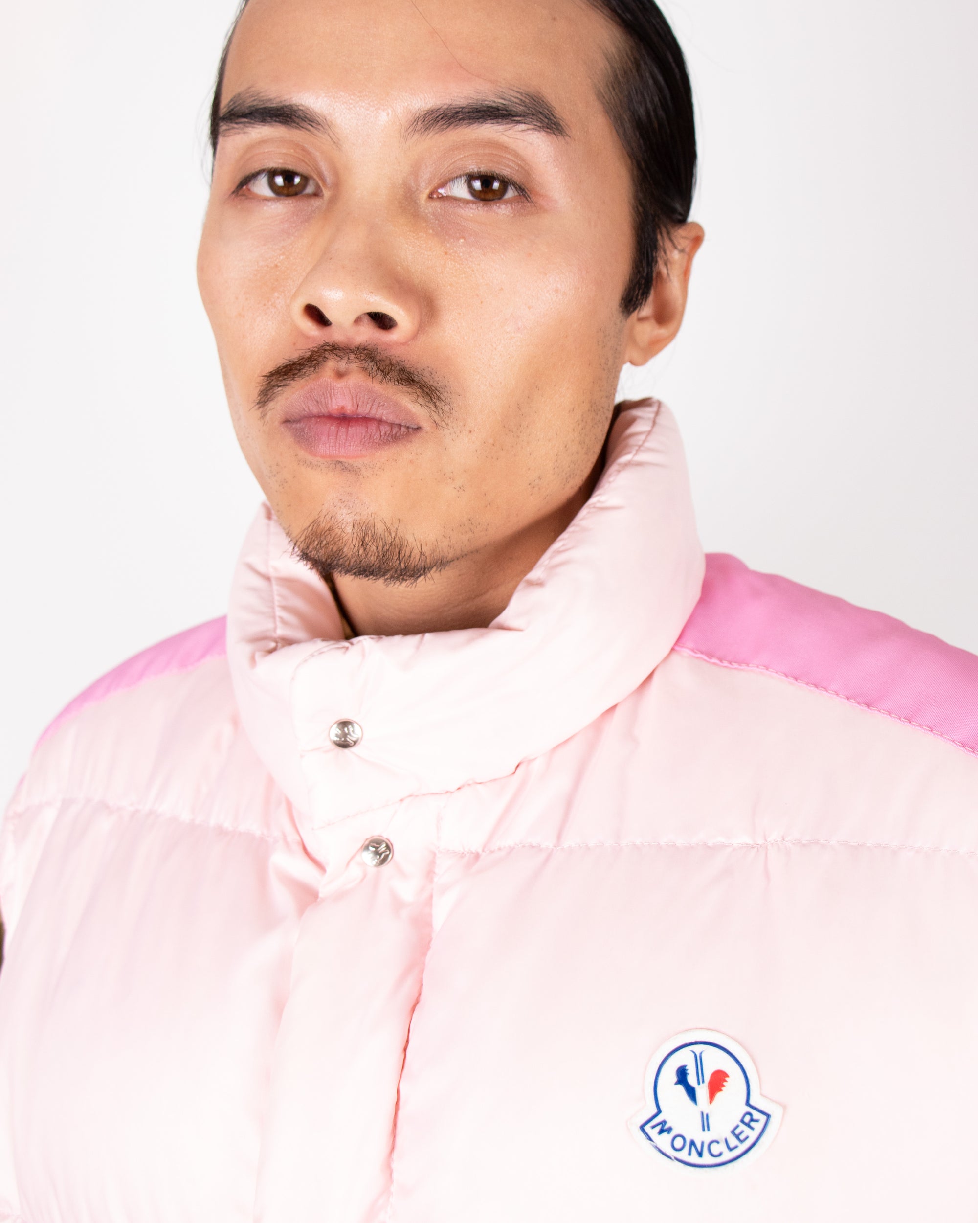 80s Pink Moncler Jacket with detachable sleeves M