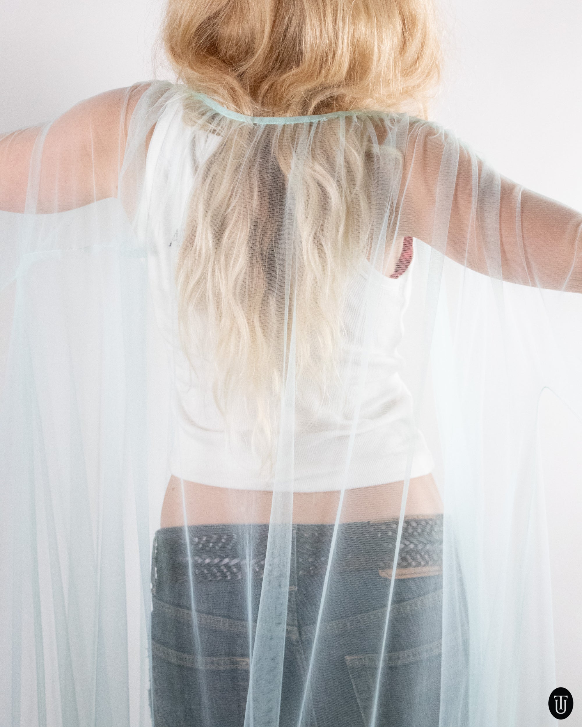 80's Feathered Full Length Robe M