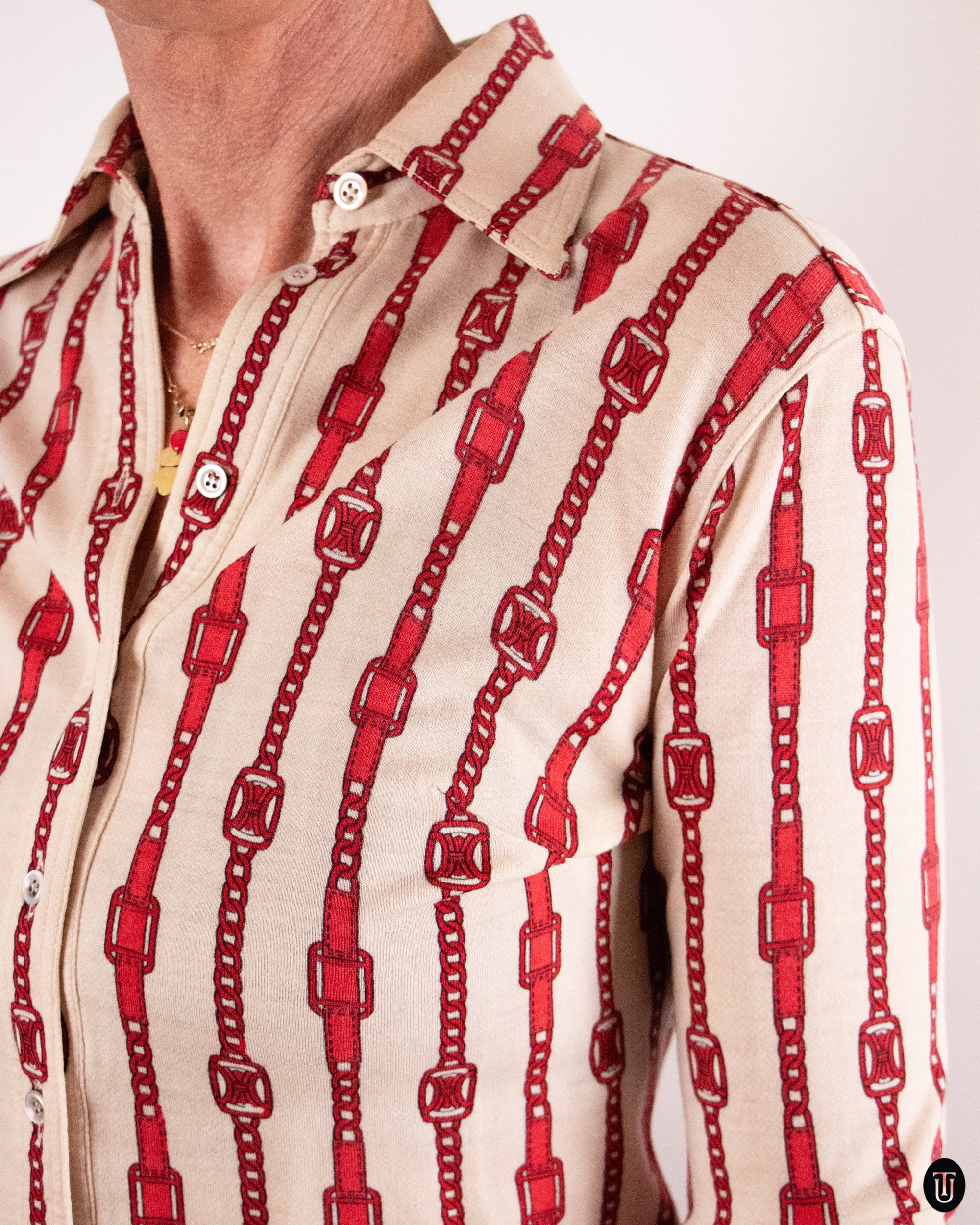 70's Celine Long Sleeve Wool Shirt M