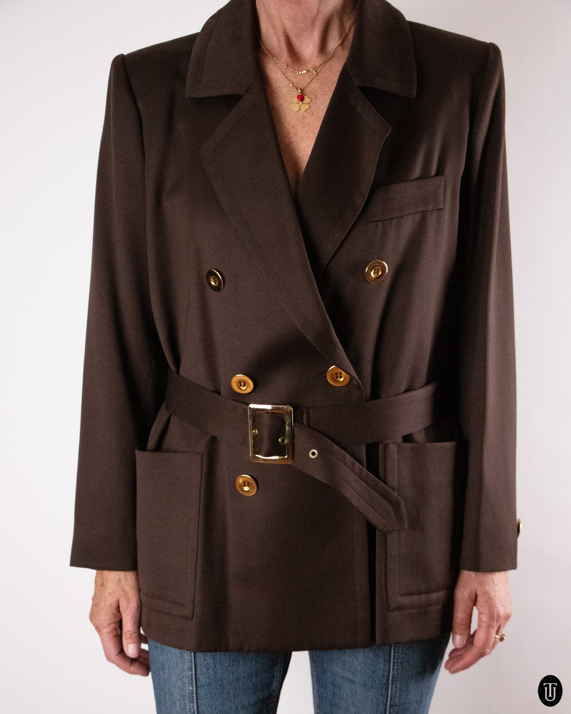 90's Yves Saint Laurent Wool Coat L