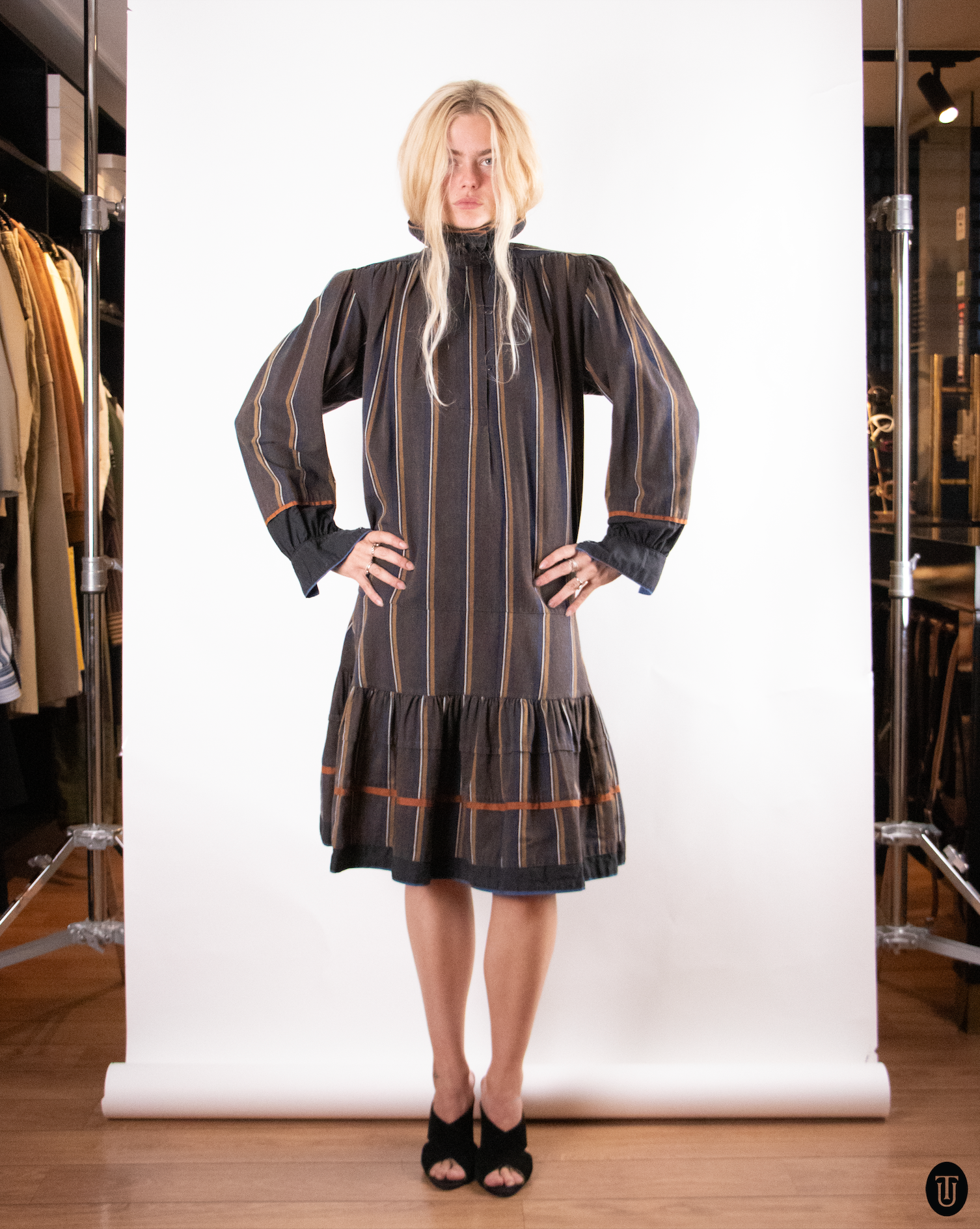 80's Kenzo Cotton Brown Dress S
