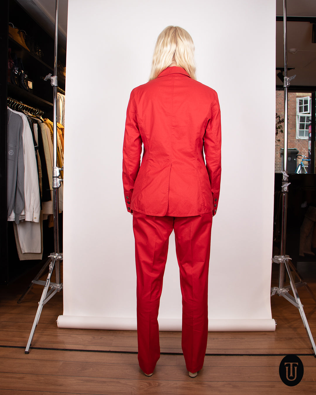 Hermès 2000s Red Cotton Pant Suit M