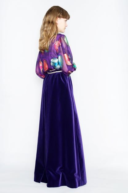 70's Couture Lurex & Velvet Ensemble L