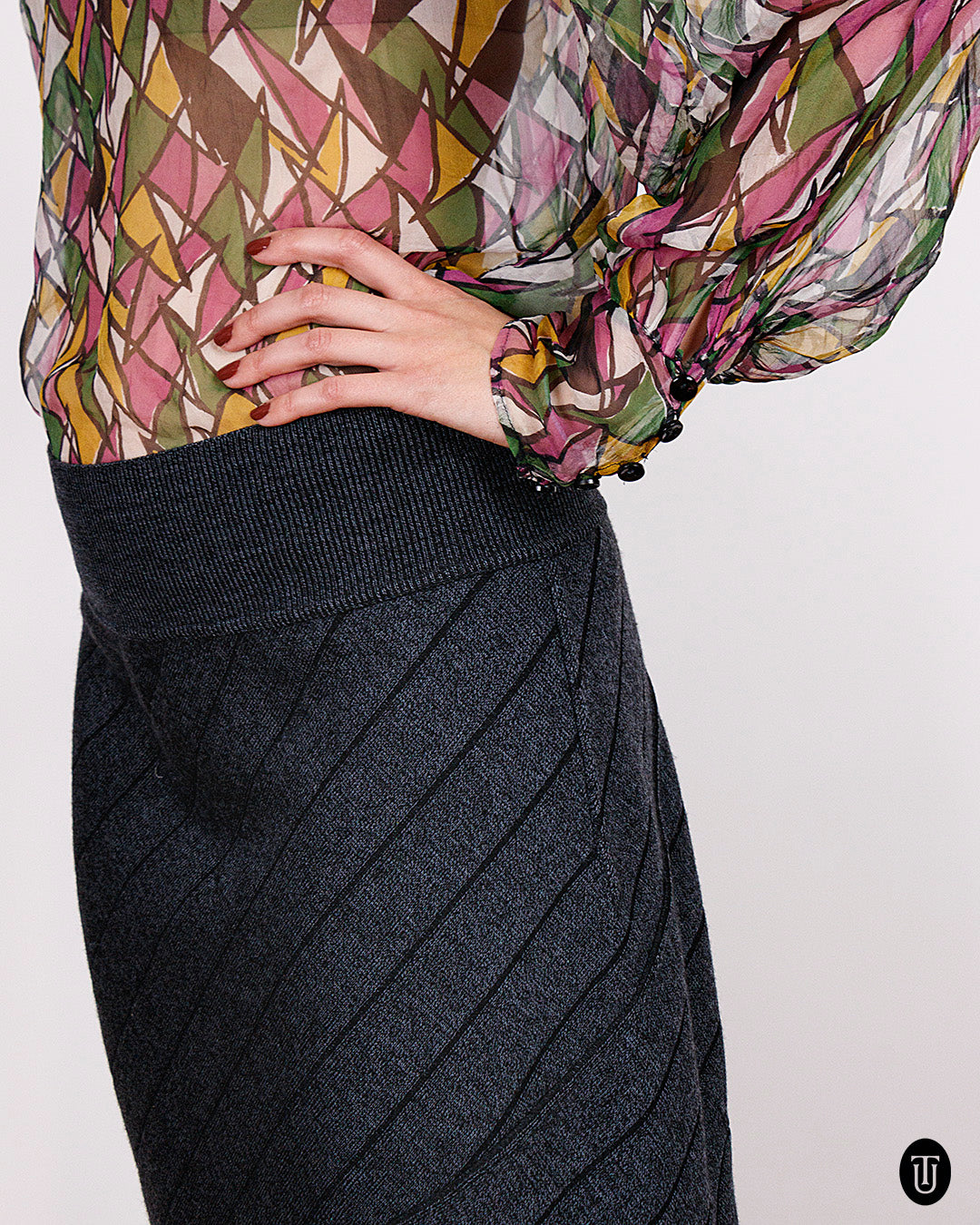 1980s Alaïa Knitted Pencil Skirt S