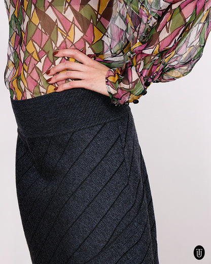 80's Alaïa Knitted Pencil Skirt S