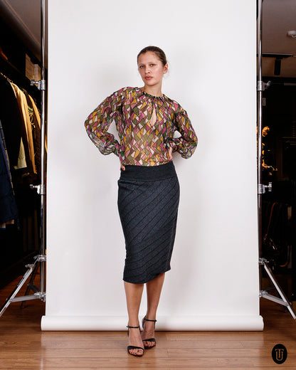 80's Alaïa Knitted Pencil Skirt S