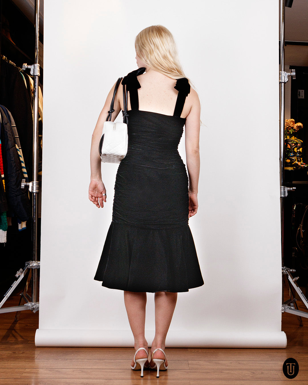 80's Oscar de la Renta Black Velvet Cocktail Dress S
