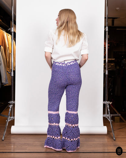 70's Crochet Bell-Bottom Trousers M