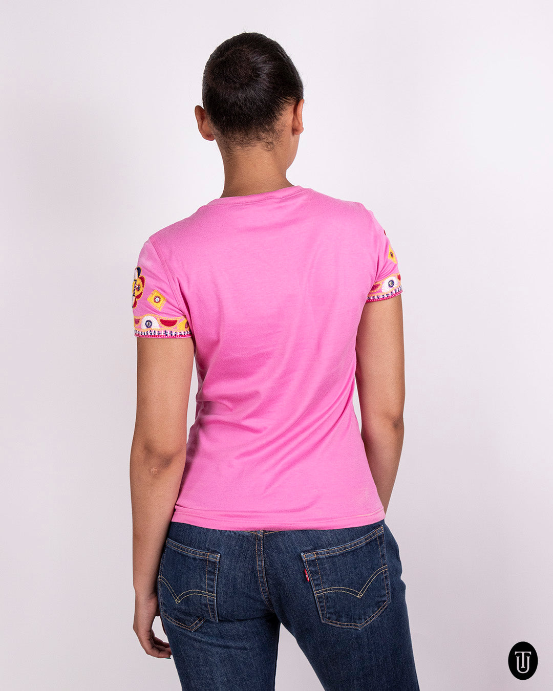 A 2000s Christian Dior embroidered pink t-shirt S